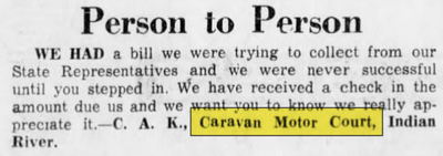 Kuhlmans Caravan Motor Court & Motel (The Caravan Housing Complex) - News Article On Unpaid Bill (newer photo)